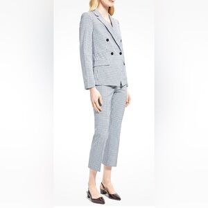 Theory Blue and White Plaid Suit